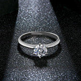 Best Selection - Brilliant Classic Six Claw 1ct~3ct Genuine Moissanite Diamond Rings