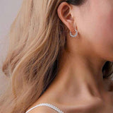 High Quality High Quality AAA+ Cubic Zirconia Diamonds Hoop Earrings - The Jewellery Supermarket
