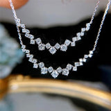 Modern Elegant Women's Necklace with Dazzling High Quality AAA+ Cubic Zirconia Diamonds - The Jewellery Supermarket