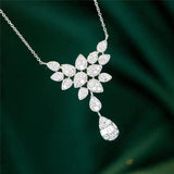 High-quality Silver Color Fashion AAA+ Cubic Zirconia Diamonds Women's Pendant Necklaces - The Jewellery Supermarket