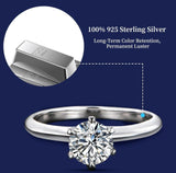 Best Selection - Brilliant Classic Six Claw 1ct~3ct Genuine Moissanite Diamond Rings - The Jewellery Supermarket