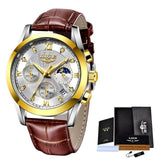 Great Gifts for Men - NEW Top Brand Luxury Date Sport with Leather Strap Quartz Business Watch - The Jewellery Supermarket