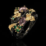 Fashion Black Gold Two-tone Translucent AAA+ Zircon Ring