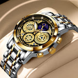 Great Gift Ideas -  Waterproof Stainless Steel Luxury Hollow Large Dial Auto Date Quartz Wristwatch