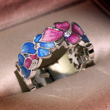 New - Handmade Fashion Flower Butterfly AAA+ Zircon Ring