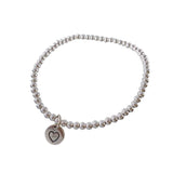 Charming Gifts -  Fashion Silver Colour Cute Smiley Love Heart  String of Beads Bracelets