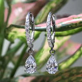 High Quality Delicate Pear Round or Oval Cut AAA+ Cubic Zirconia Diamonds Drop Earrings