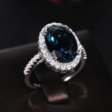 Trend Charming Blue AAA+CZ Diamonds Graceful Bridal Eternity Ring - The Jewellery Supermarket