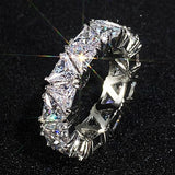 Gorgeous Geometric Triangle White AAA+ Cubic Zirconia Diamonds Promise Eternity Ring