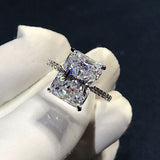 *NEW* Stunning Luxury Sterling Silver Princess Cut 5CT AAAA Cubic Zircon Diamond Ring - The Jewellery Supermarket