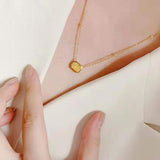 Fascinating Pink Yellow Rectangle High Quality Simulated Diamonds Sparkling Necklace For Women - The Jewellery Supermarket