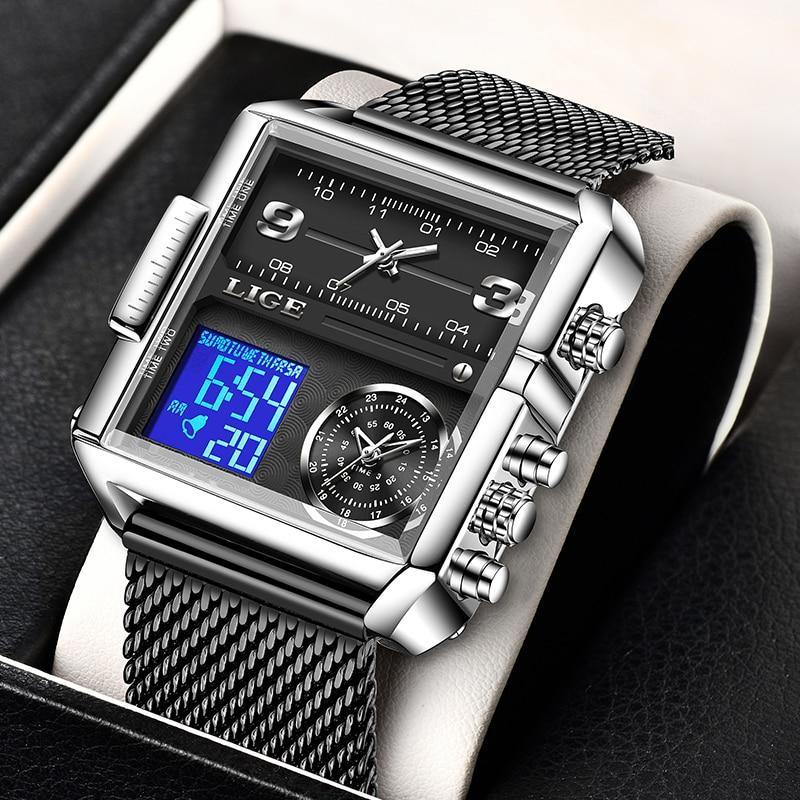 Great Gifts for Men - Top Brand Creative Luxury Square Sport Quartz Waterproof Watches - The Jewellery Supermarket