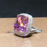 Aesthetic Pink AAA+ Cubic Zirconia Diamonds Luxury Design Ring