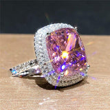 Aesthetic Pink AAA+ Cubic Zirconia Diamonds Luxury Design Ring - The Jewellery Supermarket