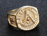 Best Gifts - Gold Colour Stainless Steel Masonic Rings for Men - The Jewellery Supermarket