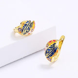 Exquisite Colourful Handmade Enamel Small Color Flower Shape Earrings - The Jewellery Supermarket