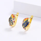 Exquisite Colourful Handmade Enamel Small Color Flower Shape Earrings - The Jewellery Supermarket