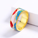 Exquisite 18k Gold Color Irregular Handmade Enamel Ring - The Jewellery Supermarket