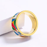 Exquisite 18k Gold Color Irregular Handmade Enamel Ring - The Jewellery Supermarket