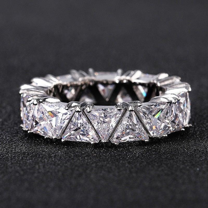Eternity Triangle ♥︎ High Quality AAA+ Cubic Zirconia Diamonds ♥︎ Ring - The Jewellery Supermarket