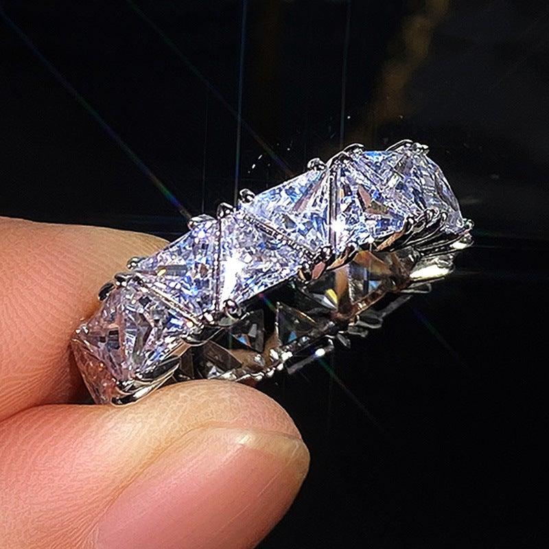 Eternity Triangle ♥︎ High Quality AAA+ Cubic Zirconia Diamonds ♥︎ Ring - The Jewellery Supermarket