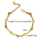 Stainless Steel Hand Heart Gold Color Bead Chain Bracelet - The Jewellery Supermarket