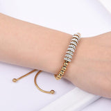 Stainless Steel Adjustable Bracelets for Women with Crystal Charm Chain - The Jewellery Supermarket