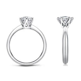 Terrific Real Moissanite Diamond Silver 0.5-3.0 carats Round Cut Solitaire Rings - The Jewellery Supermarket