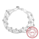 Best Gift Ideas -  Delicate Five Line Balls Bracelet bangles