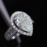 Lovely Pear Shaped AAA+ Cubic Zirconia Diamonds Dazzling Fashion Elegant Ring - The Jewellery Supermarket