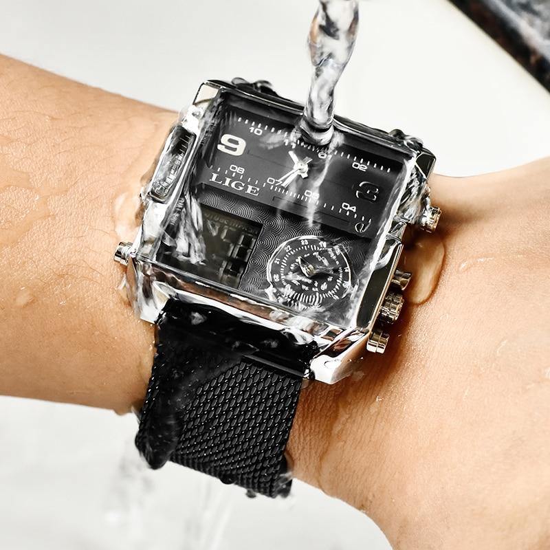 Great Men's Gifts - Top Luxury Brand Waterproof Square Quartz Wrist Watch for Men - The Jewellery Supermarket