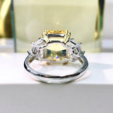 Super Luxury 6 Carat Radiant Cut Simulated Yellow Lab Diamond Ring - The Jewellery Supermarket