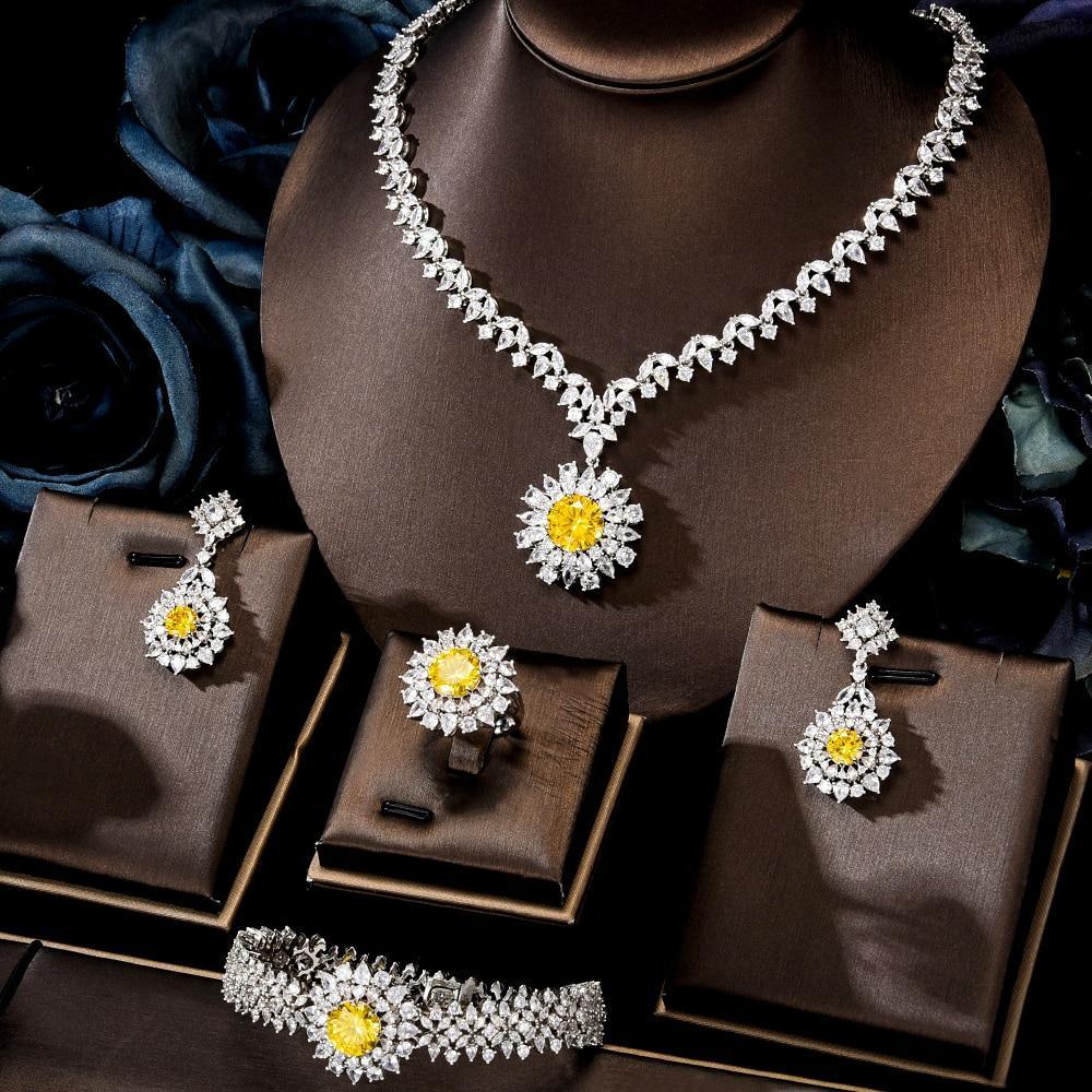 Marvelous Square Yellow ♥︎ High Quality AAA+ Cubic Zirconia Diamonds ♥︎ Jewellery Set For Women - The Jewellery Supermarket
