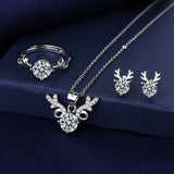 Simulated Diamond Jewelry set with Wedding Ring Earrings Necklace For Wome - The Jewellery Supermarket