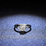 Moissanite Diamond Silver 1 Ct Round Fashion Engagement Wedding Ring - The Jewellery Supermarket