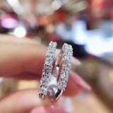 Fabulous Moissanite Diamonds Eternity Ring 0.7 ct D Color VVS1 Clarity Platinum Plated Ring