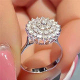 Aesthetic New Flower Designed Luxury Inlay AAA+ Cubic Zirconia Diamonds High Quality Ring