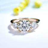 Superb 2.8CT Moissanite Diamonds Colour D VVS Round Solitaire Diamond Double Halo Ring - The Jewellery Supermarket