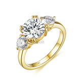 Superb 2.8CT Moissanite Diamonds Colour D VVS Round Solitaire Diamond Double Halo Ring - The Jewellery Supermarket
