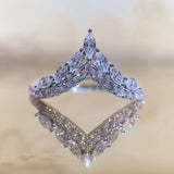 Fashion Design V Shaped Brilliant ♥︎ High Quality AAA+ Cubic Zirconia Diamonds ♥︎ New Trendy Ring - The Jewellery Supermarket
