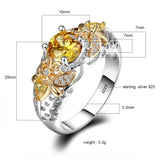 Fascinating Yellow Citrine Bee Ring for Women - The Jewellery Supermarket