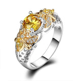 Fascinating Yellow Citrine Bee Ring for Women