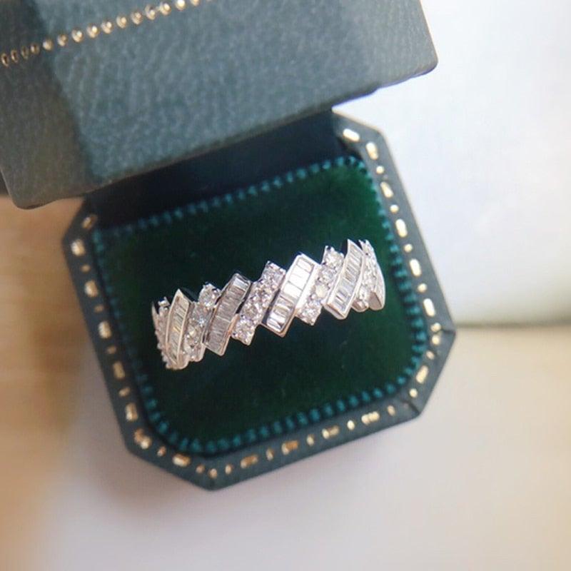 Luxury Silver Color Shiny ♥︎ High Quality AAA+ Cubic Zirconia Diamonds ♥︎ New Style Cool Ring - The Jewellery Supermarket