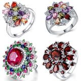 Sale 2022 - Flower Crystal Series ! Mixed Styles Beautiful Sparkling AAA Zircon Rings