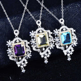 Simple Square CZ Diamond Fashion Shiny Clavicle Chain Wedding Pendants - The Jewellery Supermarket