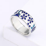 Exquisite New Blue Handmade Enamel Flower Fashion Ring - The Jewellery Supermarket