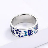 Exquisite New Blue Handmade Enamel Flower Fashion Ring - The Jewellery Supermarket
