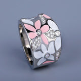 Most Popular Exquisite Flower Design Handmade Enamel Ring