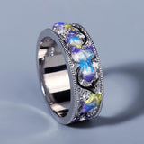New 2022 - Hand Made Fashion Enamel Flower Ring 925 Silver Inlaid Cubic Diamonds - The Jewellery Supermarket