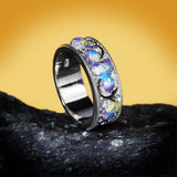 New 2022 - Hand Made Fashion Enamel Flower Ring 925 Silver Inlaid Cubic Diamonds - The Jewellery Supermarket